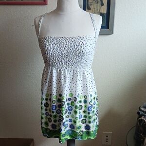White and Green Floral Sundress